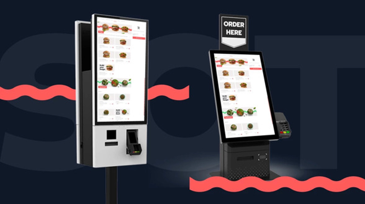 Kasse Südwest – Dieses Bild zeigt ein Self-Order-Terminal für die Bestellung von Speisen im Restaurant.