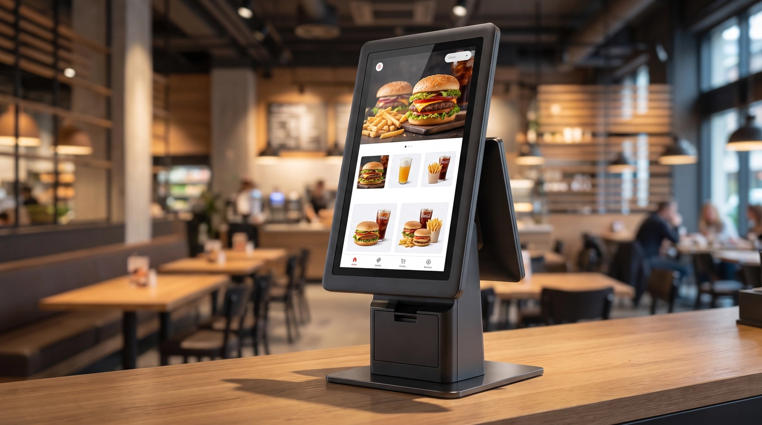 Kasse Südwest – eine cloudbasierte Handelsplattform. Sie zeigt einen Einzelhändler, der ein Lightspeed-Kassensystem (POS) nutzt, und hebt einen Leitfaden mit dem Titel „Inventarverwaltung in mehreren Filialen: Ein umfassender Leitfaden“ hervor.